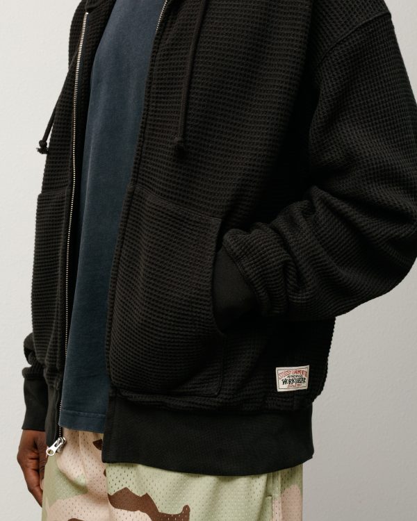 DOUBLE LAYER WAFFLE ZIP HOODIE - Image 2