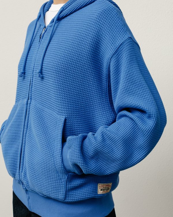 DOUBLE LAYER WAFFLE ZIP HOODIE - Image 2
