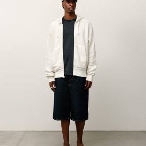 DOUBLE LAYER WAFFLE ZIP HOODIE