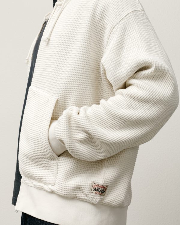 DOUBLE LAYER WAFFLE ZIP HOODIE - Image 2