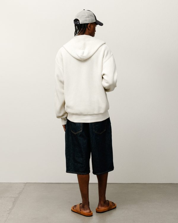 DOUBLE LAYER WAFFLE ZIP HOODIE - Image 3