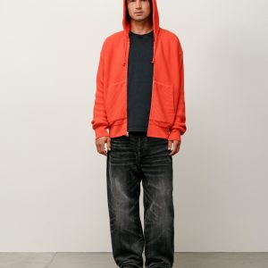 DOUBLE LAYER WAFFLE ZIP HOODIE