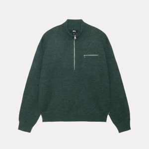 HALF ZIP MOCK NECK SWEATER