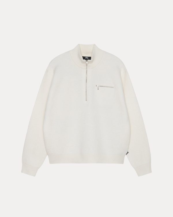 HALF ZIP MOCK NECK SWEATER