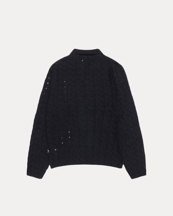 OPEN KNIT COLLARED SWEATER - Image 2