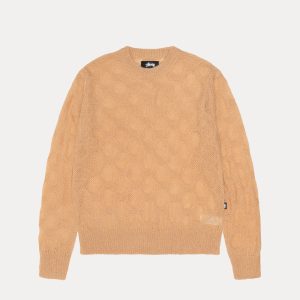 LOOSE KNIT CROSS CABLE SWEATER
