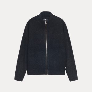 FULL ZIP BRUSHED MERINO SWEATER