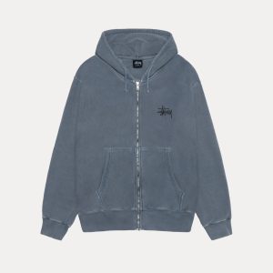 BASIC STÜSSY ZIP HOODIE PIGMENT DYED