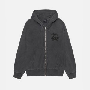 DICE ZIP HOODIE PIGMENT DYED